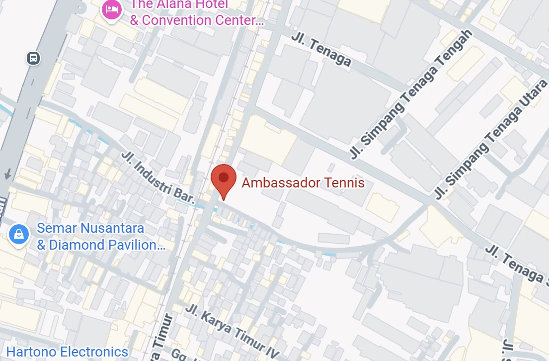 Peta lokasi lapangan Ambassador Tennis di Malang